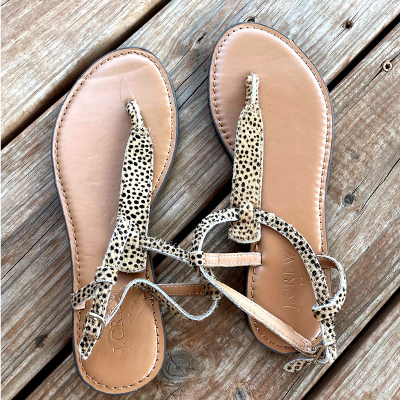 J.CREW Shoes - J. Crew Women's Sandal Animal Print Leopard GiGI Style Women Shoes Flats Sz 6.5
